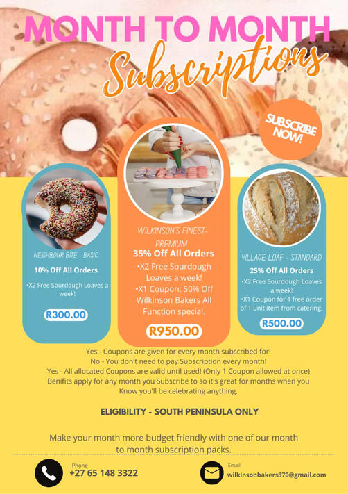 Wilkinson Bakers Subscription Packs